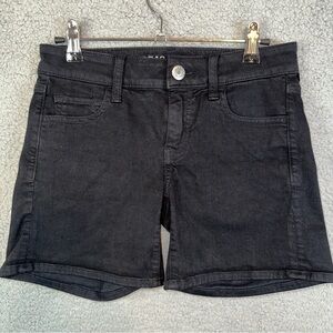 American Eagle Outfitters Shorts Womens 0 Black Super Stretch Twill Midi